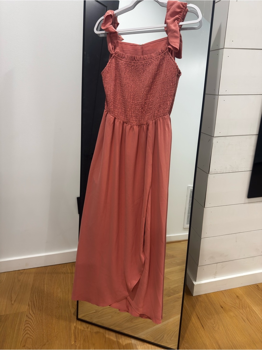 Women's Ruffle-Strap Maxi Dress in Dusty Rose